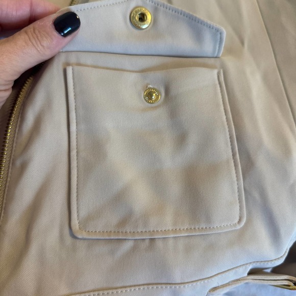 Calvin Klein Cream Colored Offset Gold Metal Zippers & Snaps Size 4 Pre-owned - Picture 6 of 12